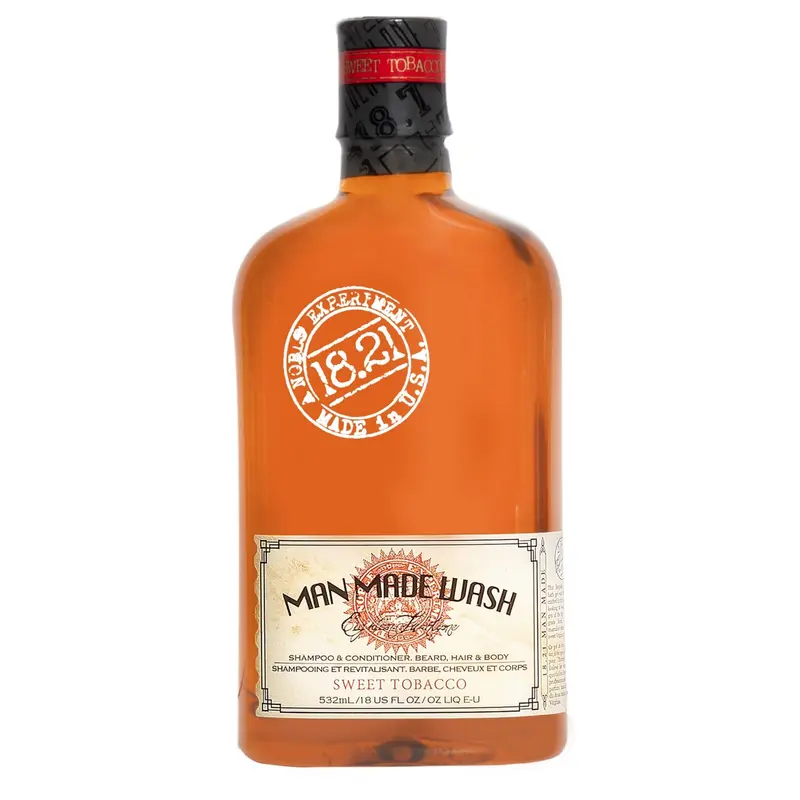 18.21 Man Made Wash Sweet Tobacco - Champú 3 en 1 para Hombre 18 oz