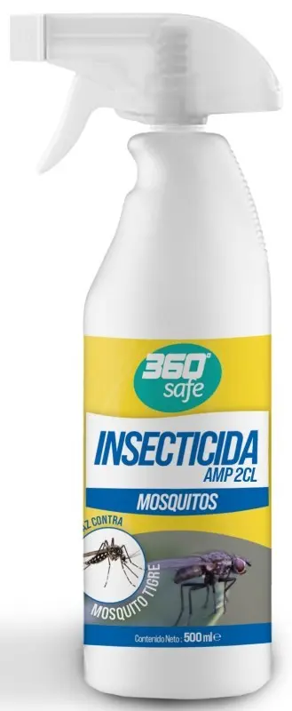 360 Safe Insecticida AMP 2CL Mosquitos 500 ml – Acción Inmediata Contra Mosquito Común y Tigre