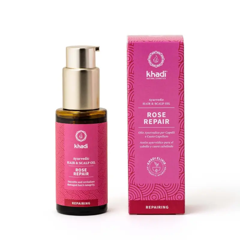 Aceite Capilar Rose Repair Khadi - Regeneración Cabello Seco y Dañado 50ml