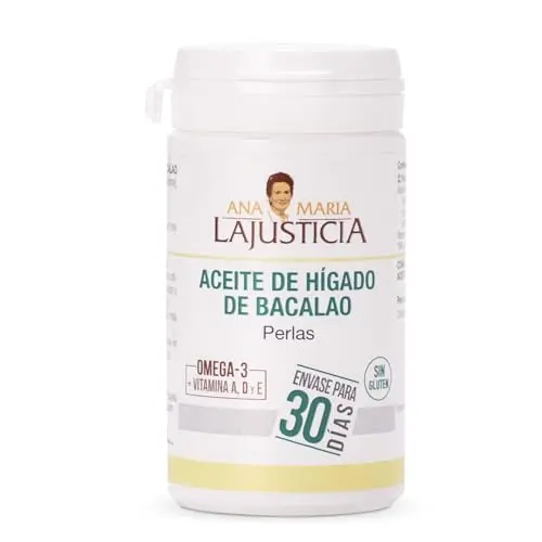 Aceite de Hígado de Bacalao Ana Maria Lajusticia - 90 Perlas Vitaminas D, A, E y Omega-3