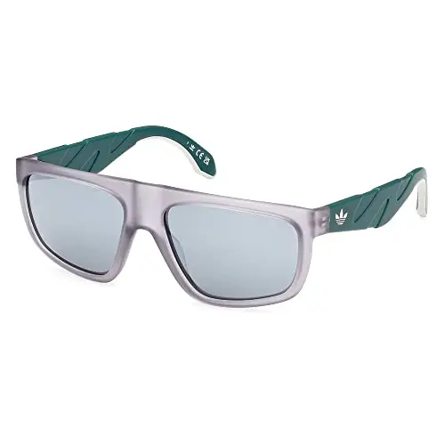 Adidas Originals OR0093 Gafas de Sol Unisex - Marco Gris Lentes Espejo Verde