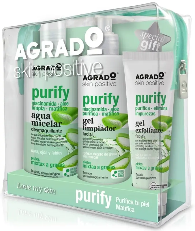 Agrado Skin Positive Purify Neceser de Limpieza Facial 3 Piezas