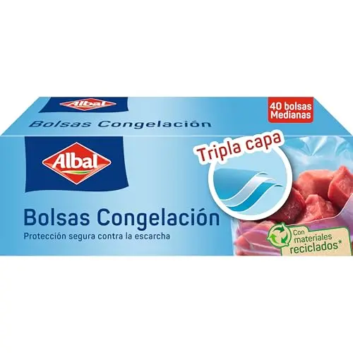 Albal Bolsas Congelación 3L - 40 Unidades Medianas con Triple Capa