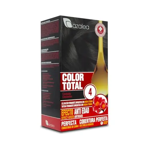 ALEA Tinte Permanente Castaño Nº4 - Cobertura Total de Canas con Aceite Argán y Tsubaki