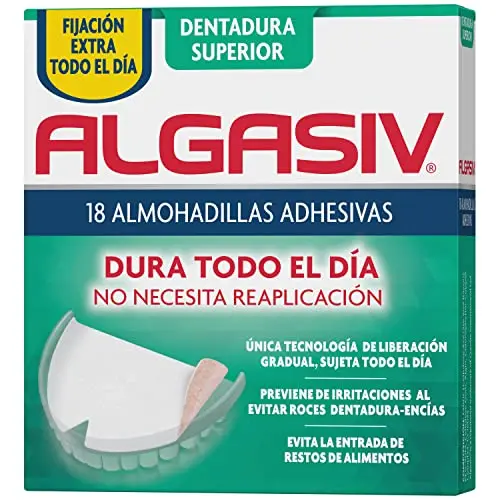 Algasiv Almohadillas Adhesivas para Dentaduras Superiores - 18 Unidades
