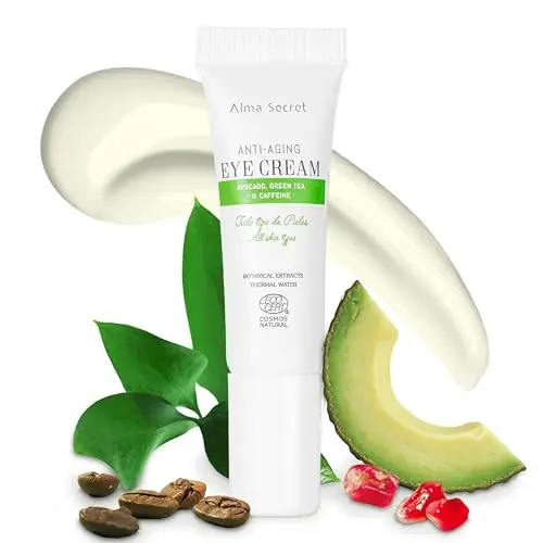 ALMA SECRET Contorno de Ojos Antiedad - 10ml | Aguacate, Té Verde y Cafeína