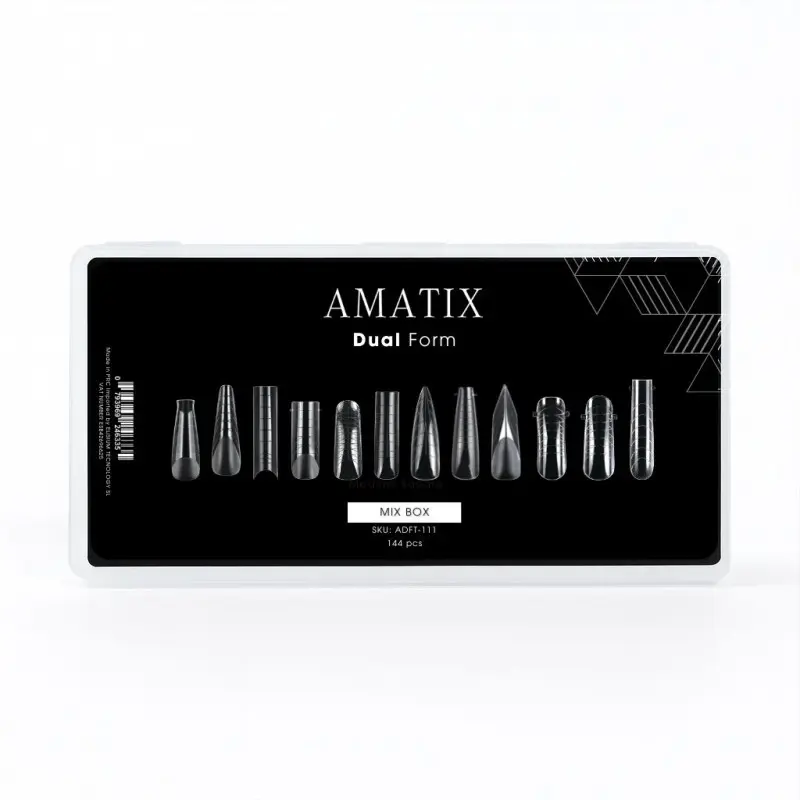 Amatix Dual Form Nail Tips Mix Box 144uni 12 tamaños