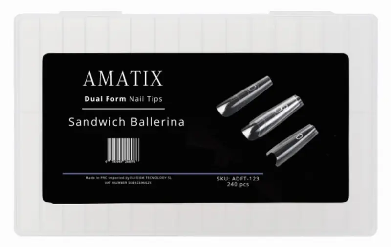Amatix Dual Form Nail Tips Sandwich Ballerina 240uni 15 tamaños