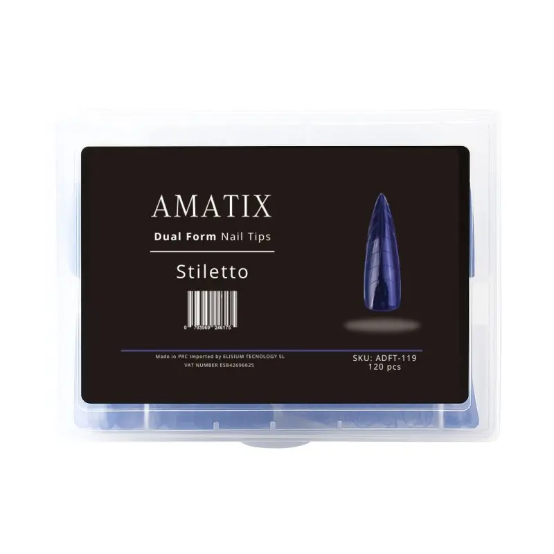 Amatix Dual Form Nail Tips Stiletto 120uni 12 tamaños