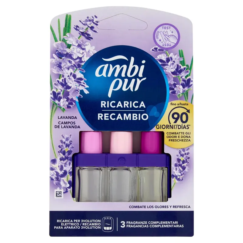 Ambi Pur 3Volution Recambio Ambientador Eléctrico Lavanda - 3 Aromas Alternos