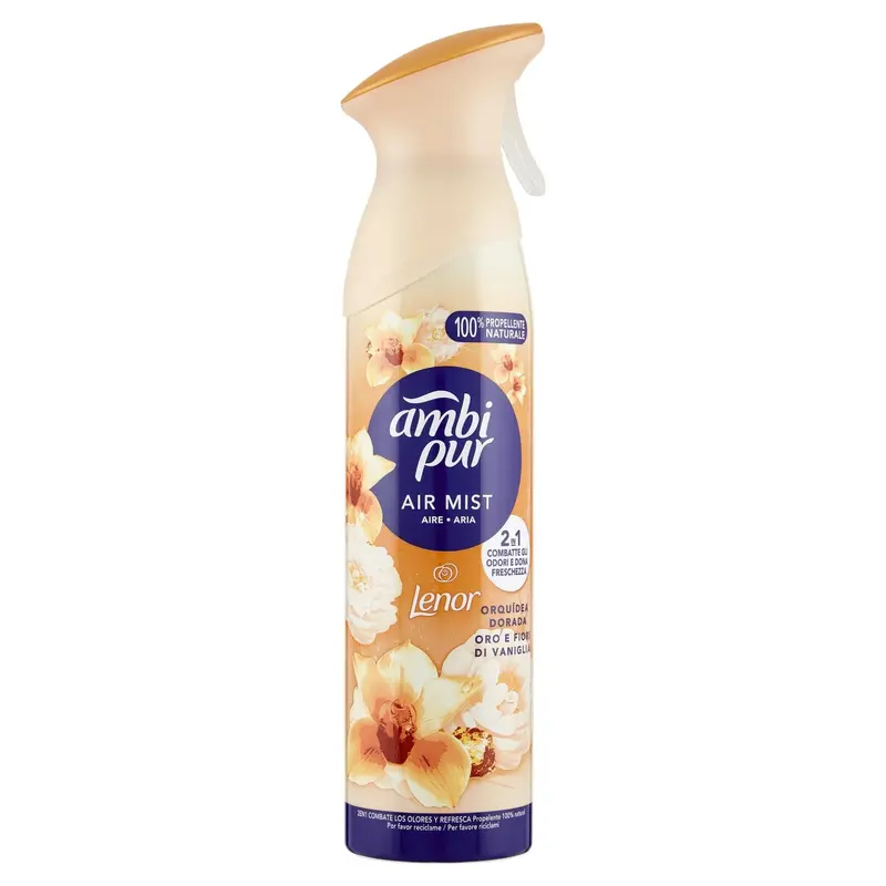 Ambi Pur Orquídea Dorada Ambientador en Spray 185 ml - Fórmula 2 en 1