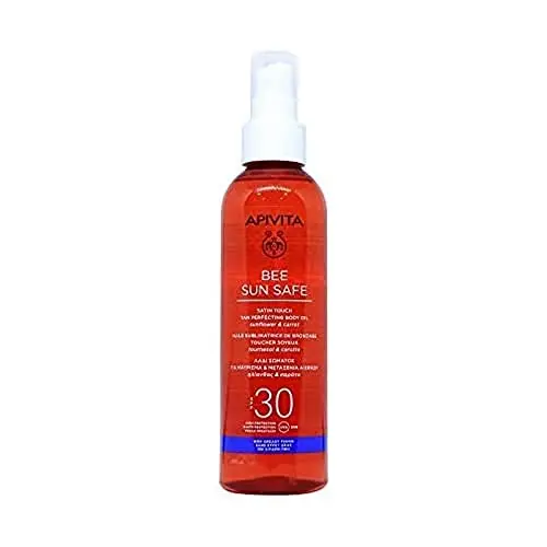 Apivita Bee Sun Safe Aceite Corporal SPF 30 - Protección Solar con Toque Satinado 200ml