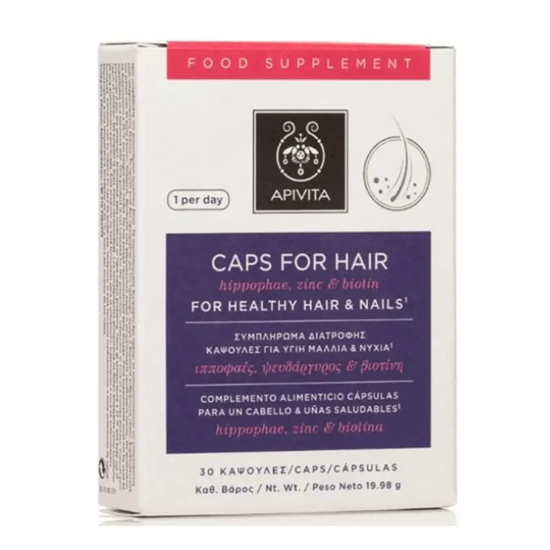 APIVITA Cápsulas Anticaída Cabello y Uñas 30 Comprimidos