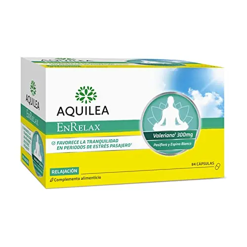 Aquilea Enrelax 84 Cápsulas - Complemento Natural Valeriana, Pasiflora y Espino Blanco