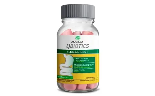 AQUILEA Qbiotics Flora Digest 30 Gominolas Sabor Fresa - Probióticos para Microbiota Intestinal