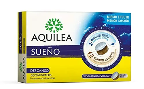AQUILEA Sueño Compact - 60 Comprimidos Bicapa con Melatonina para Conciliar el Sueño