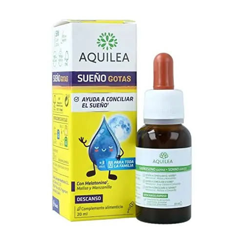 AQUILEA Sueño Gotas - Melatonina 1,9mg para Conciliar el Sueño Familiar 20ml