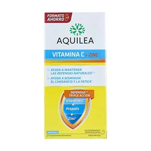 Aquilea Vitamina C + Zinc 28 Tabletas Efervescentes Sabor Naranja