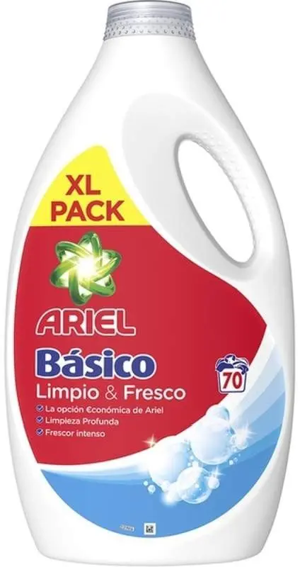 Ariel Básico Limpio & Fresco Detergente Líquido 70 Dosis – Limpieza Profunda y Frescor en Cada Lavado