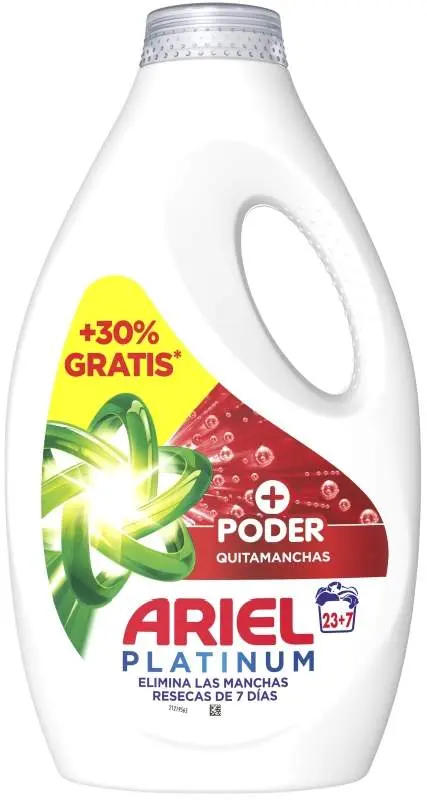 Ariel Platinum Detergente Líquido + Poder Quitamanchas 30 Lavados