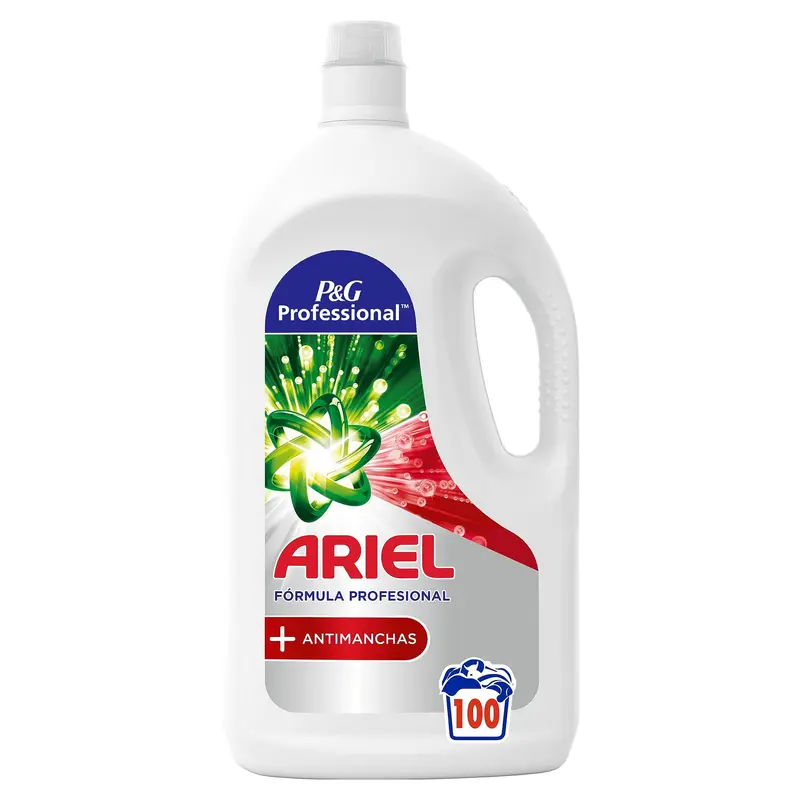 Ariel Professional Detergente Líquido 5L - 100 Lavados con Quitamanchas