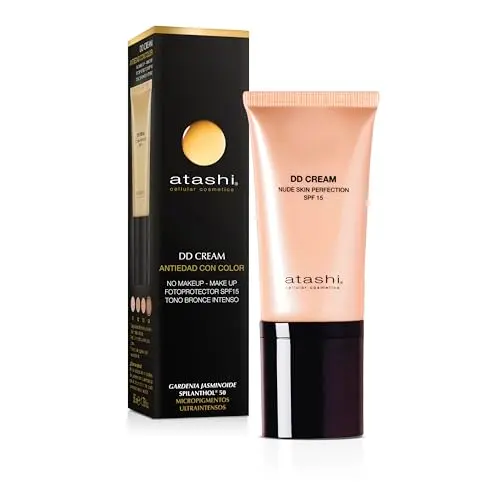 Atashi DD Cream Antiedad SPF 15 Intense Bronze Nude - Crema Hidratante 8 en 1