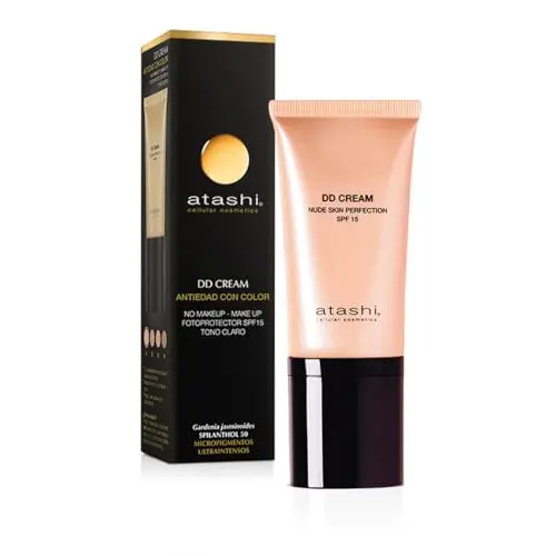 Atashi DD Cream Antiedad SPF 15 Light Nude - Crema Hidratante con Retinol 50ml