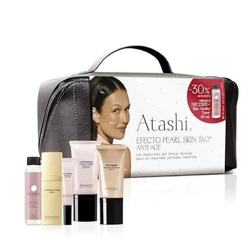 Atashi Ritual Efecto Pearl Skin 360 Anti-Age - Set Completo Sérum + Contorno + Primer + DD Cream SPF15