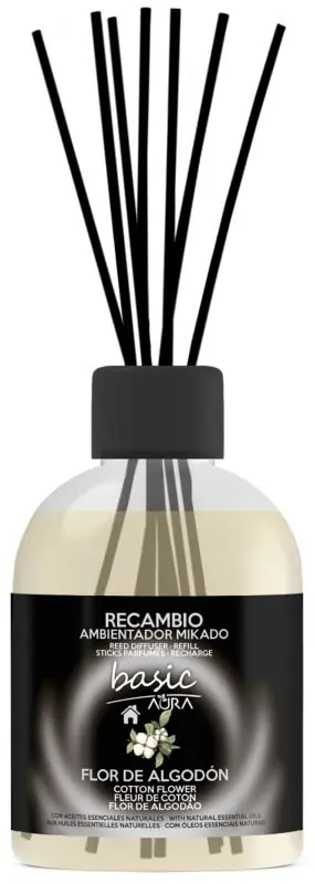 Aura Recambio Ambientador Mikado Flor de Algodón 500 ml