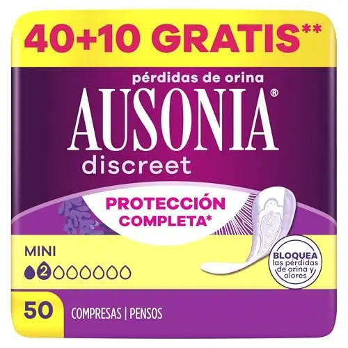 Ausonia Discreet Maxi - 50 Compresas para Incontinencia Urinaria Mujer