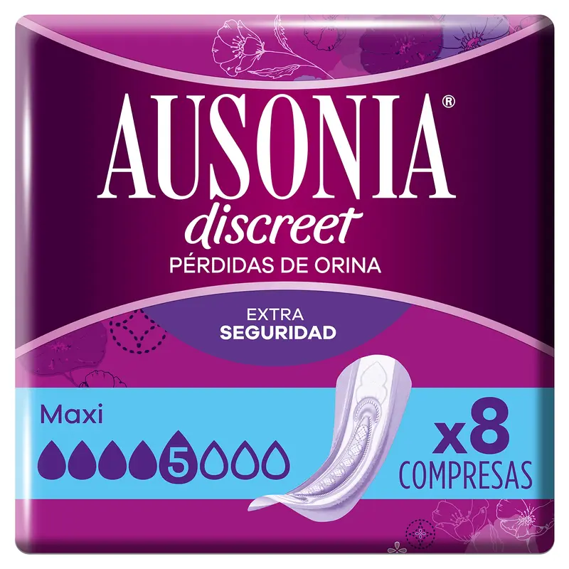 Ausonia Discreet Maxi Compresas para Pérdidas de Orina x8
