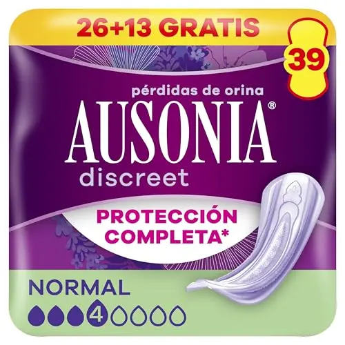 Ausonia Discreet Normal - 39 Compresas para Incontinencia Urinaria Mujer