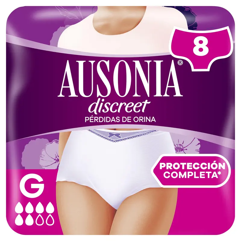 Ausonia Discreet Plus Pants Talla G - Ropa Interior Incontinencia 8 ud