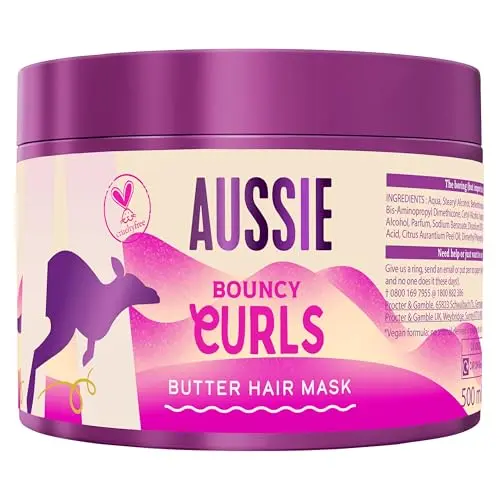Aussie Bouncy Curls Mascarilla Capilar 500ml - Desenreda y Nutre Pelo Rizado