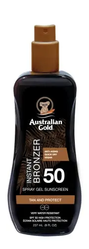 Australian Gold Spray Gel SPF50 con Bronceador Instantáneo 237ml