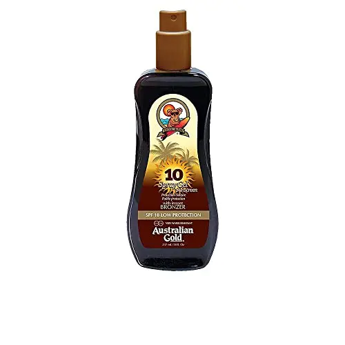 Australian Gold Sunscreen SPF10 Spray Gel con Bronceador Instantáneo 237ml