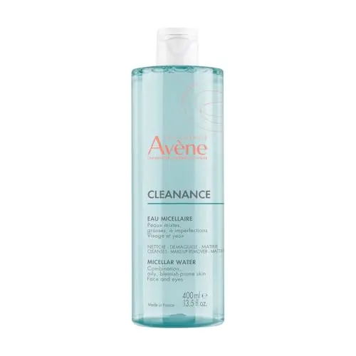 Avène Cleanance Agua Micelar 400ml - Limpieza 3 en 1 para Piel Grasa y Acneica
