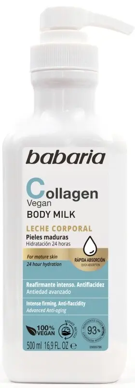 Babaria Collagen Vegan Body Milk LEche Corporal Colageno 500Ml
