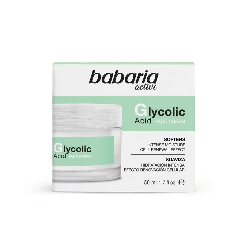 Babaria Crema Hidratante Facial Ácido Glicólico 50ml - Antimanchas y Renovación Celular