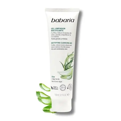 Babaria Gel Limpiador Facial Piel Grasa - Aloe Vera y Alga Verde 100ml