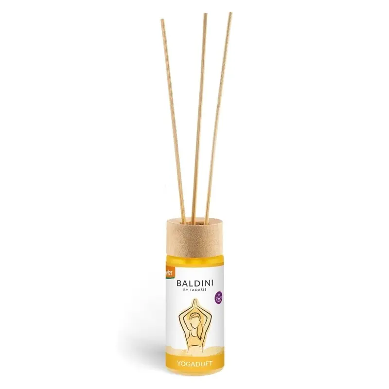 Baldini Yogaduft - Ambientador Natural Demeter 50 ml con Varitas de Bambú