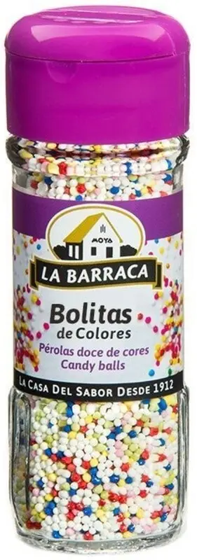 Barraca Bolitas De Colores Tarro De Cristal 65 gr X 10 Unidades