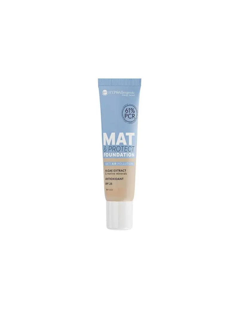 Base de maquillaje hipoalergénica Mat&Protect con SPF25 04 Peach - Bell Hypo