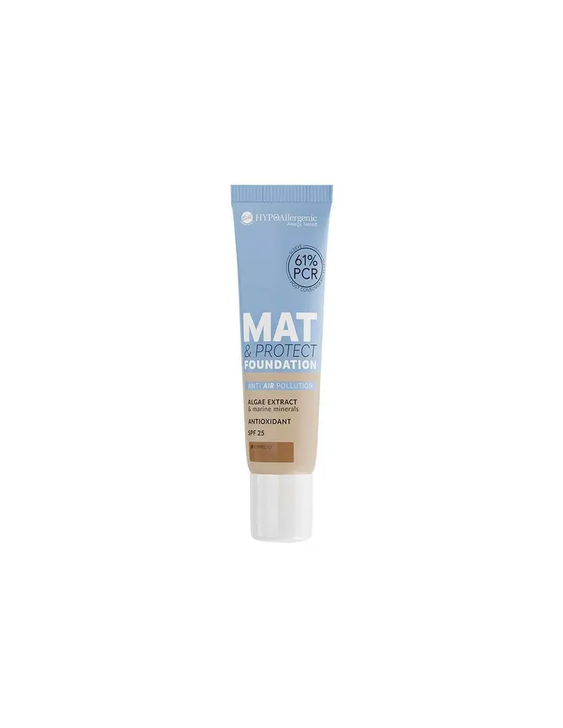 Base de maquillaje hipoalergénica Mat&Protect con SPF25 08 Espresso - Bell Hypo