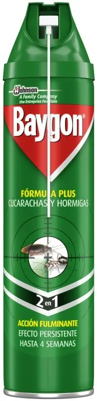 Baygon Spray Fórmula Plus Cucarachas y Hormigas 400 ml