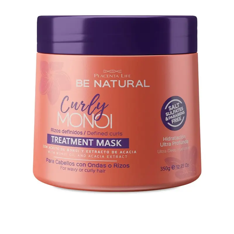 Be Natural Mascarilla Curly Monoi 350ml - Hidratación Ultra Profunda para Rizos
