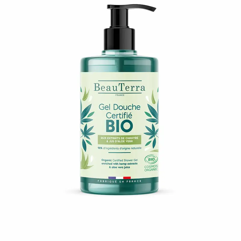 BeauTerra BIO Gel de Ducha 750ml - Cáñamo y Aloe Vera Certificado Ecocert
