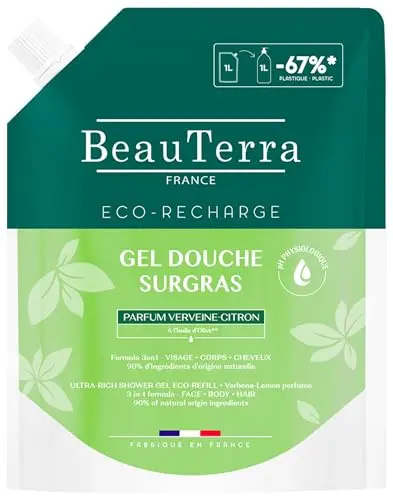 BeauTerra Gel de Ducha BIO 1L - Limpieza Sensorial Certificada