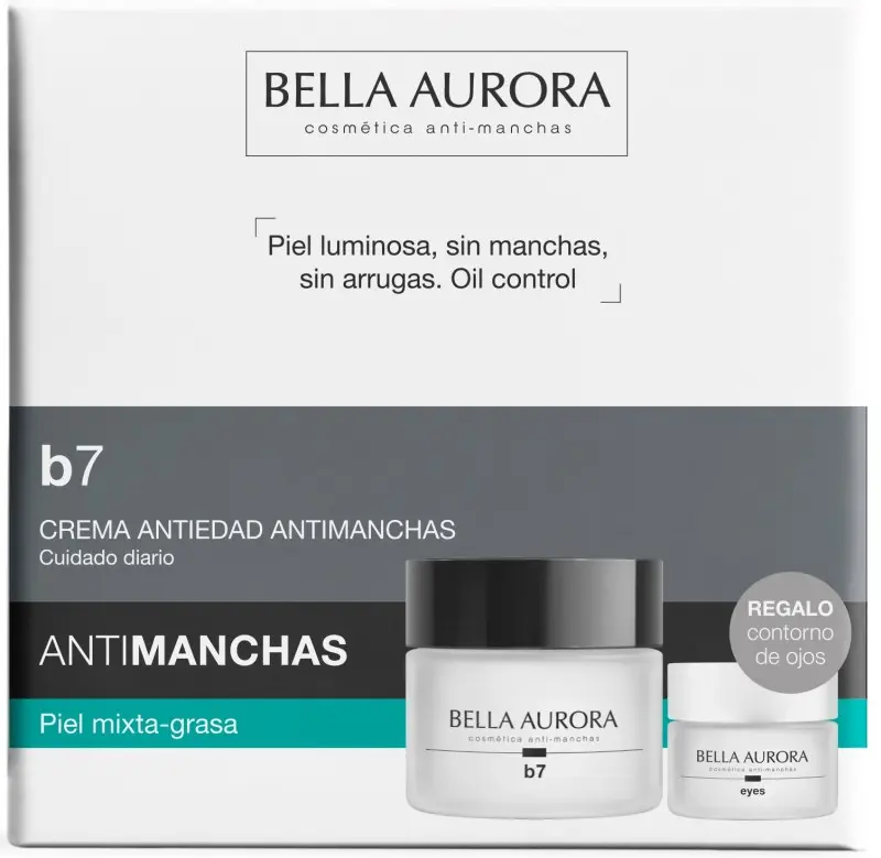 Bella Aurora b7 Oil Control Crema Antiedad Antimanchas Piel Mixta-Grasa Estuche