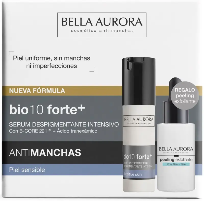 Bella Aurora Bio10 Forte+ Tratamiento Despigmentante Intensivo Piel Sensible 30ml + 30ml